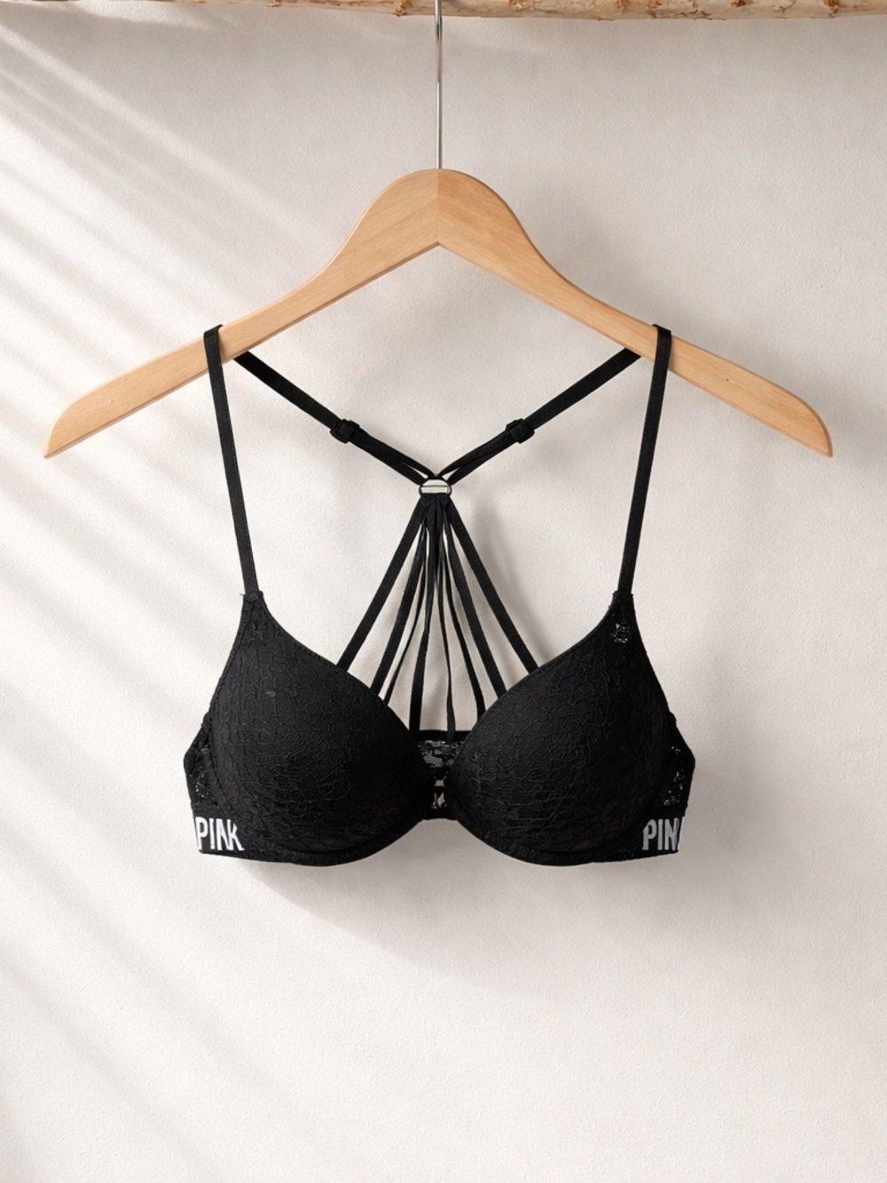 Black Lace Strappy Push Up Bra | Push Up Style Pigeonnat | 32B